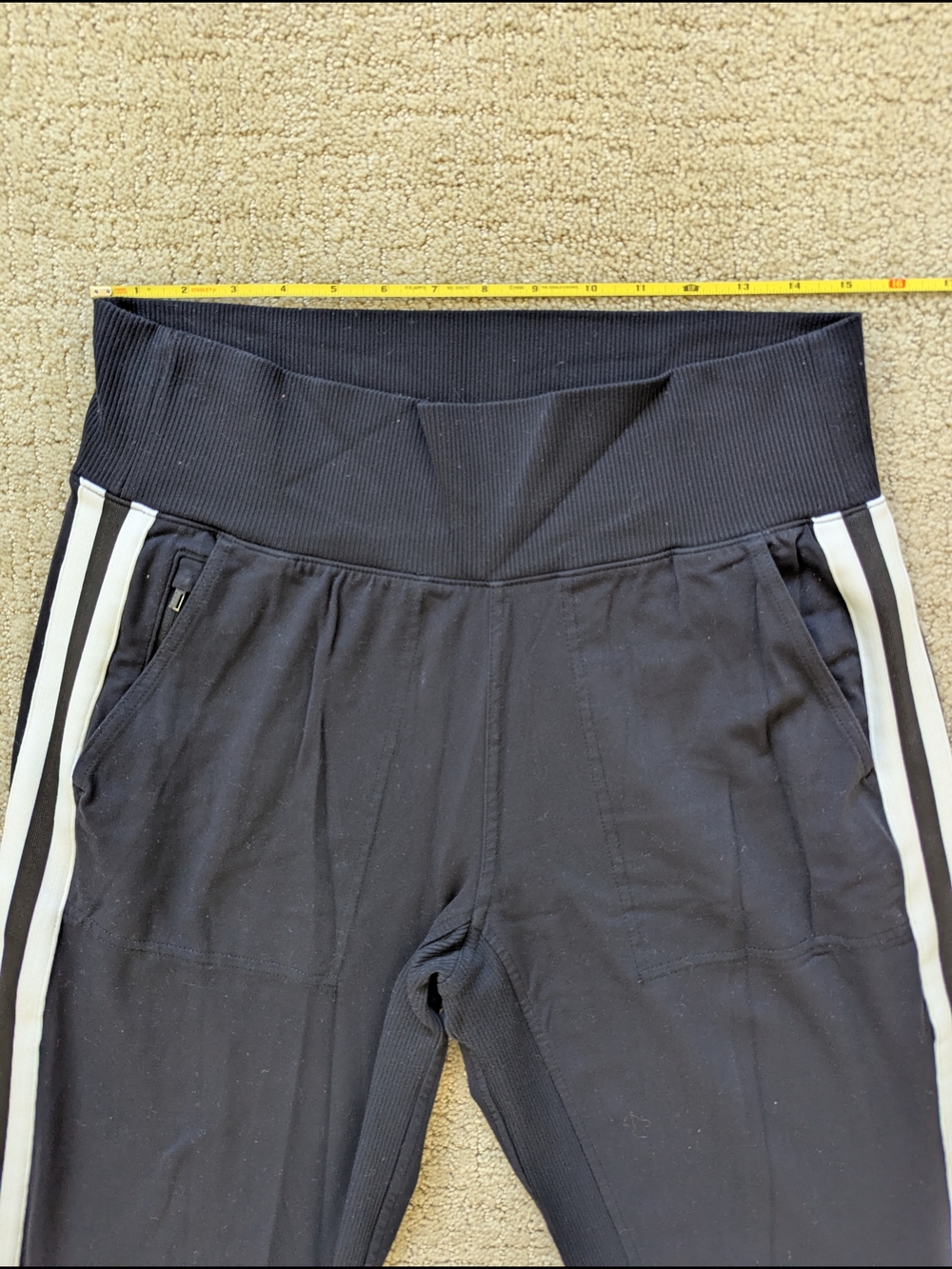 Athleta Venice Side Stripe Track Jogger Pants Womens M Black Athletic Retro - Picture 7 of 8